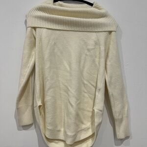 Anthropologie Cream Off-Shoulder Sweater